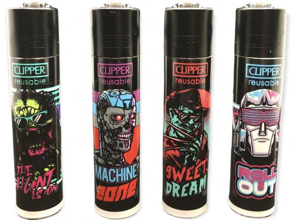 Clipper Feuerzeuge Retro Wave #3 - 4er Set