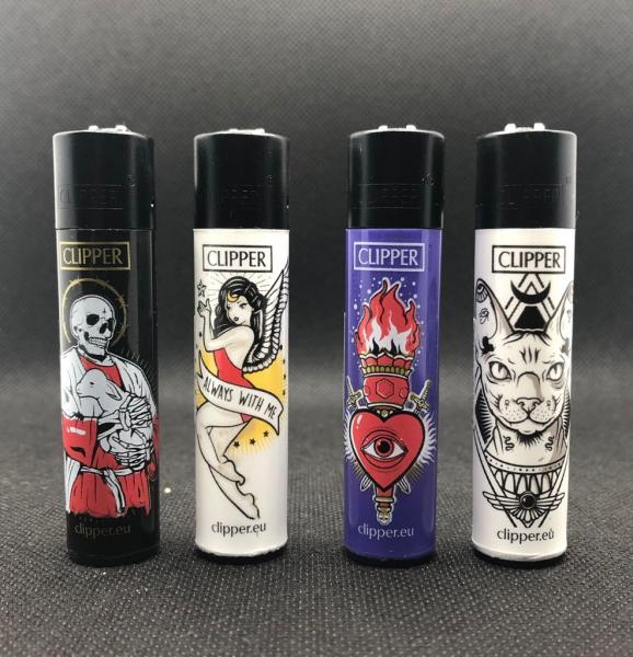 Clipper Feuerzeuge Tattoo 3 - 4er Set